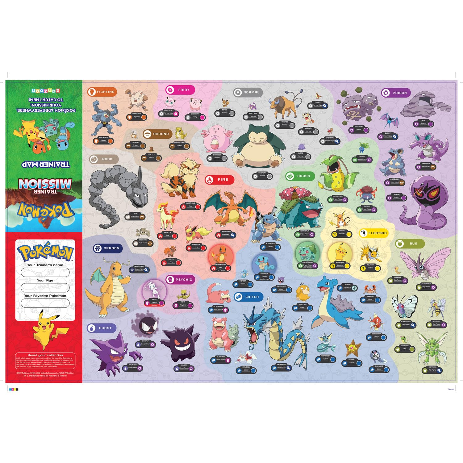 Pokemon Trainer Mission - Electronic Detector Will Guide You On 40 Missions, Voice & Light Instructions, Collect 65 Pokemon, Trainer Map, Kids 5+