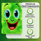 The GigglePickles - BrineStein 6” Plush Pickle - Shake for Giggle Sound (No Batteries) - Embroidered Funny Face - Textured Stipples, Top Loop