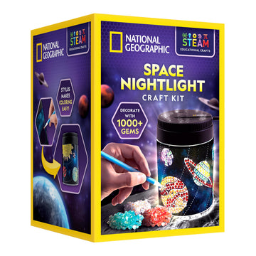 NATIONAL GEOGRAPHIC Diamond Painting Solar System Night Light - Make Your Own Night Light with 1000+ Gems to Decorate, Arts and Crafts Kits for Kids