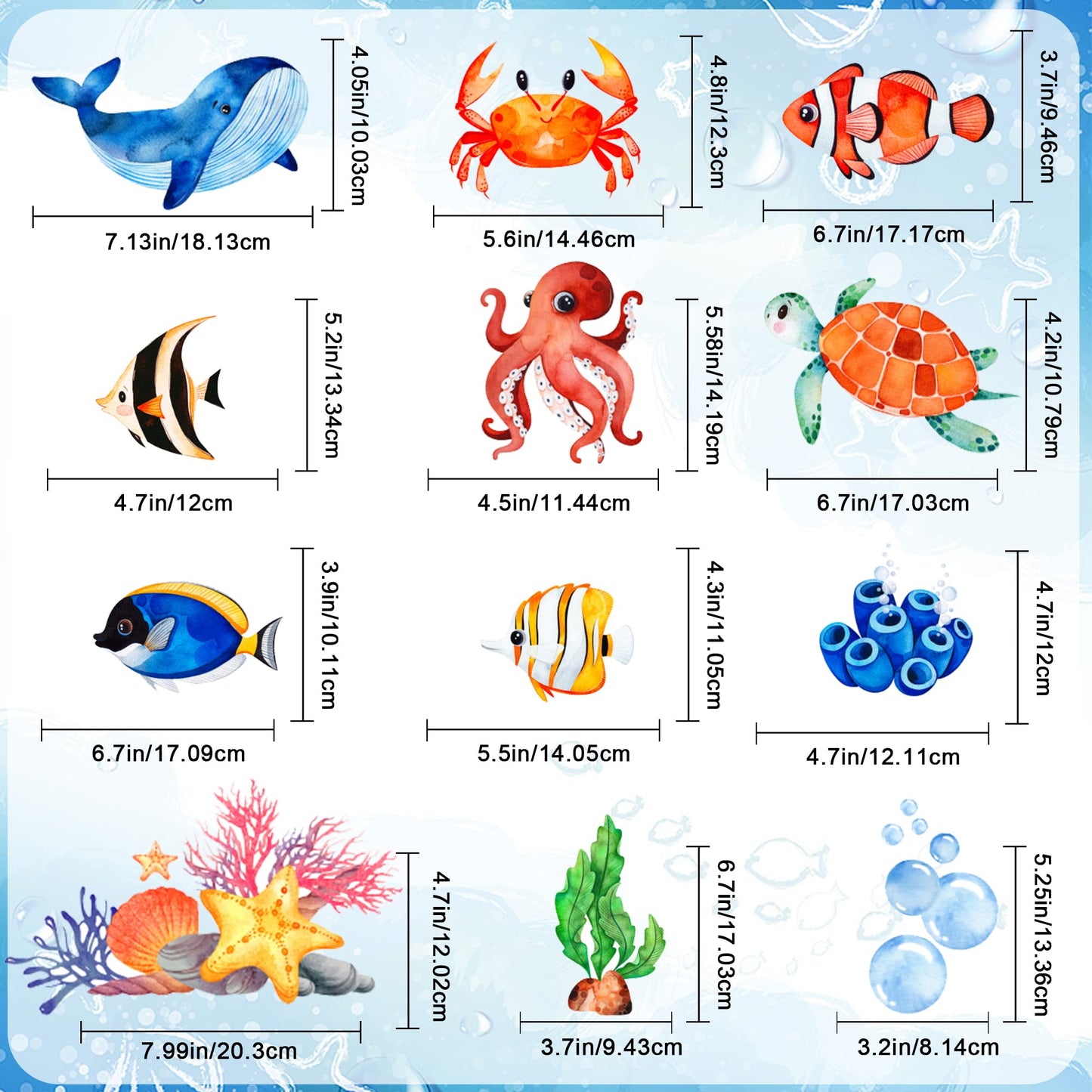 54 Pcs Under The Sea Party Decorations Ceiling Hanging Swirls Ocean Party Decorations Sea Animals Fish Themed Party Supplies Baby Shower Mermaid