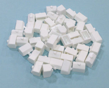 Plastic Houses: White Color Board Game Replacement House | 50 Pieces
