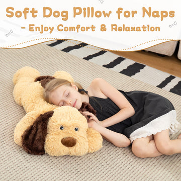 MorisMos Giant Dog Stuffed Animal 31 Inch, Soft Huggable Dog Plush, Large Floppy Dog Plush Pillow, Big Stuffed Dog Puppy Plush, Giant Stuffed Animal