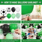 128Pcs Soccer Birthday Party Decorations Set - Football Theme Party Supplies with Backdrop, Balloon Arch Kit, Banner, Cake Topper & Tablecloth