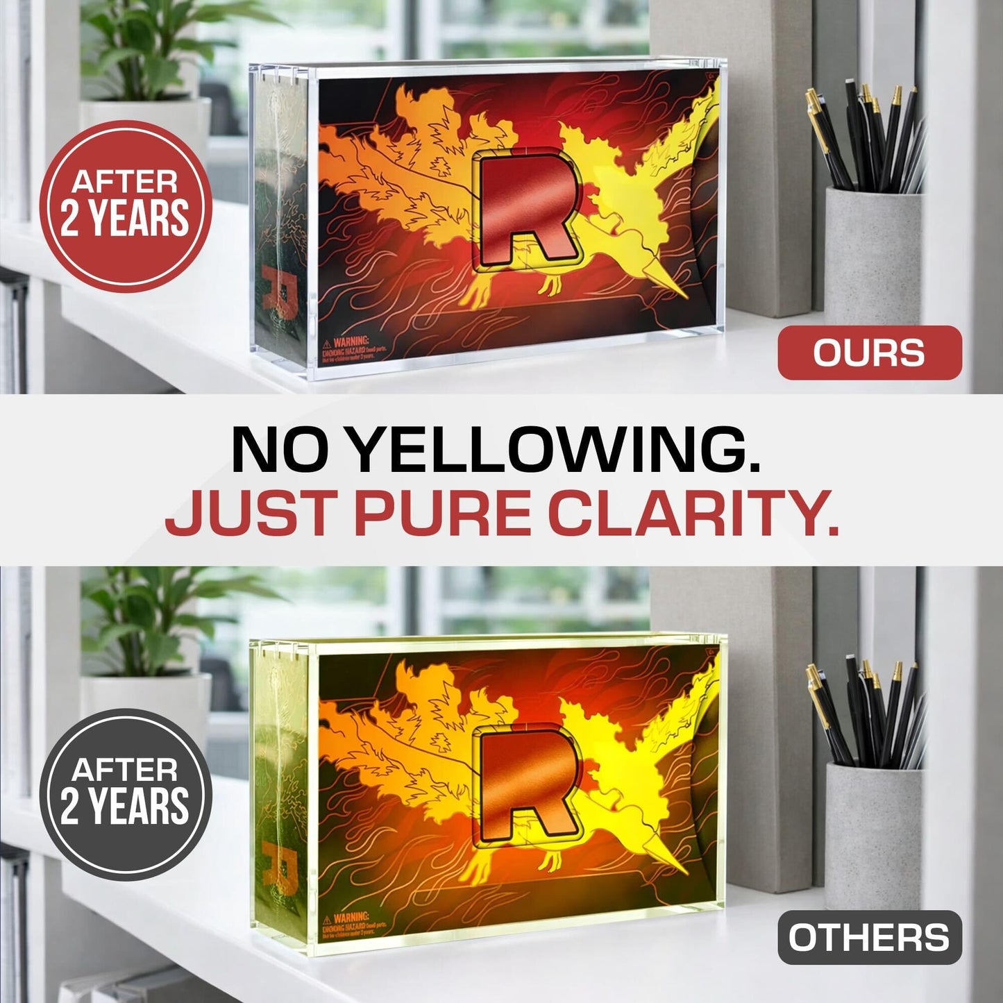 Collectidex Acrylic Display Case for Team Rocket's Moltres ex Ultra-Premium Collection UPC with Magnetic Lid 8 + 5mm Acrylic with 5x3mm Magnets