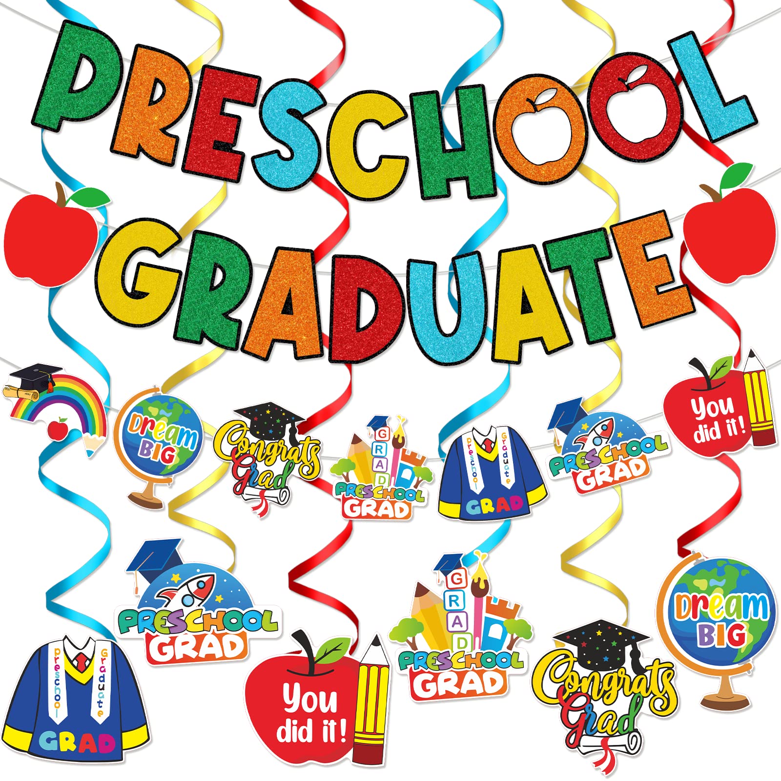 Preschool Graduation Banner Preschool Graduation Decorations Pre K Decorations Prek Congrats Party Supplies