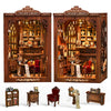 DIY Book Nook Kit with LED Lights | 3D Puzzles for Adults & Teens, Miniatures and Model Building Kits for Bookshelf Decor, Relaxing & Unique Gift