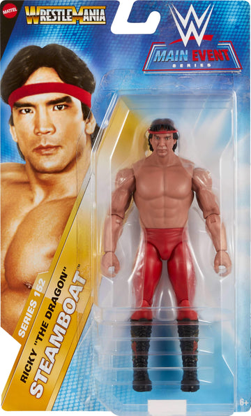 Mattel WWE Ricky “The Dragon” Steamboat Action Figure, 6 Main Event Series #152 6-inch Collectible with 10 Articulation Points & Life-Like Look