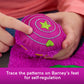 Fisher-Price Barney’s World Toddler Toy Sensory Barney 12.75-Inch Plush with Fidget Activity & Textured Details for Kids Ages 2+ Years