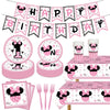118 Pcs Pink 1st Birthday Party Supplies Girls One Paper Plates Napkins Cups Forks Tablecloth Banner for Girl's 1st Birthday Baby Shower Party