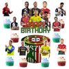 25pcs Soccer Cake Decorations with 1pcs Cake Topper, 24pcs Cupcake Toppers for Soccer Birthday Party Supplies.