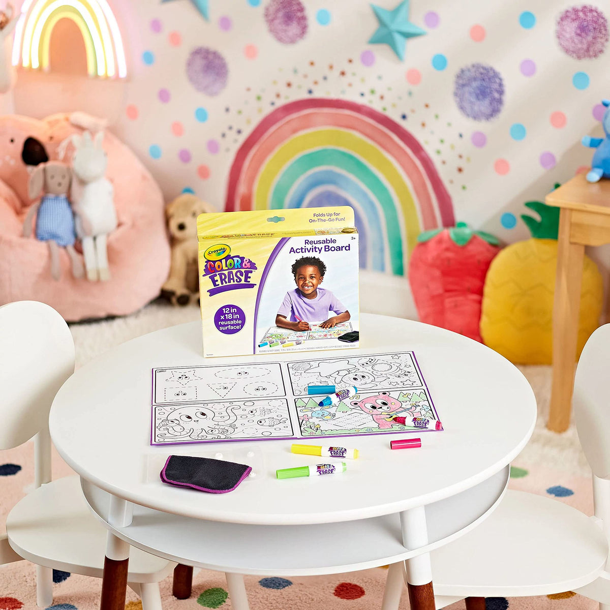 Crayola Color and Erase Reusable Activity Board, Gift for Kids, Ages 3, 4, 5, 6