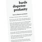 Bards Dispense Profanity