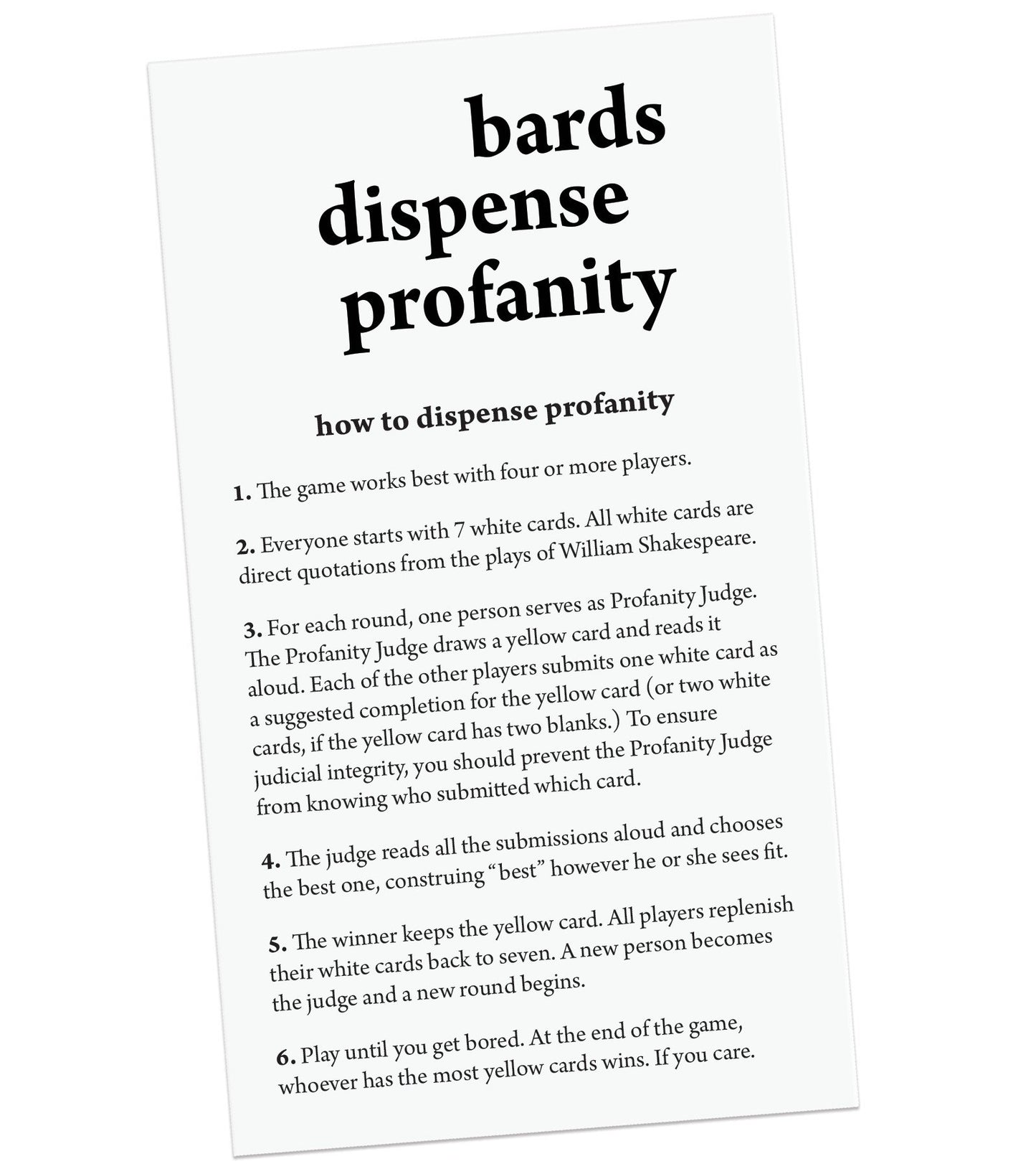 Bards Dispense Profanity