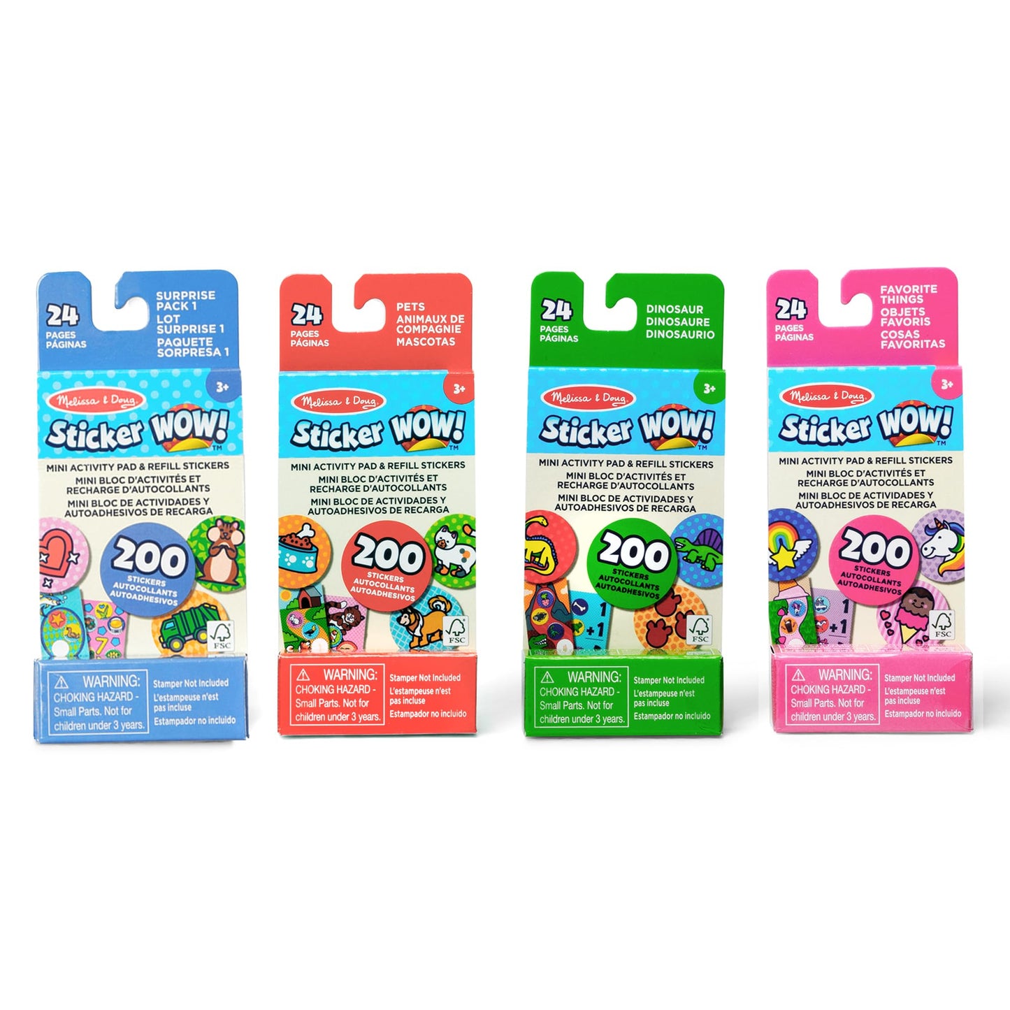 Melissa & Doug Sticker Wow! Mini Activity Pad & Refill Stickers 4-Pack Set
