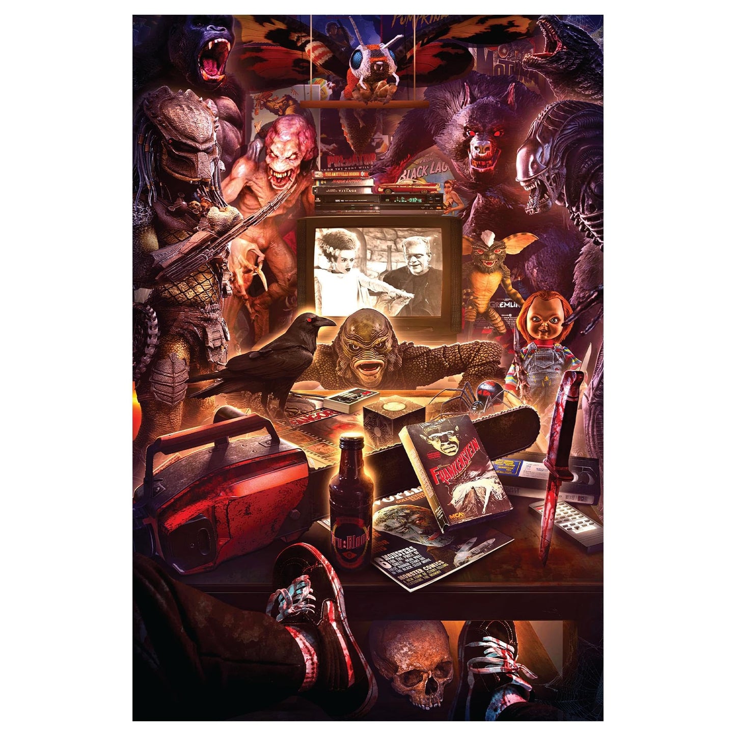Monster Mayhem 1000-Piece Jigsaw Puzzle By Rachid Lotf | Fun Brain Teaser, Toys & Games | 28 x 20 Inches