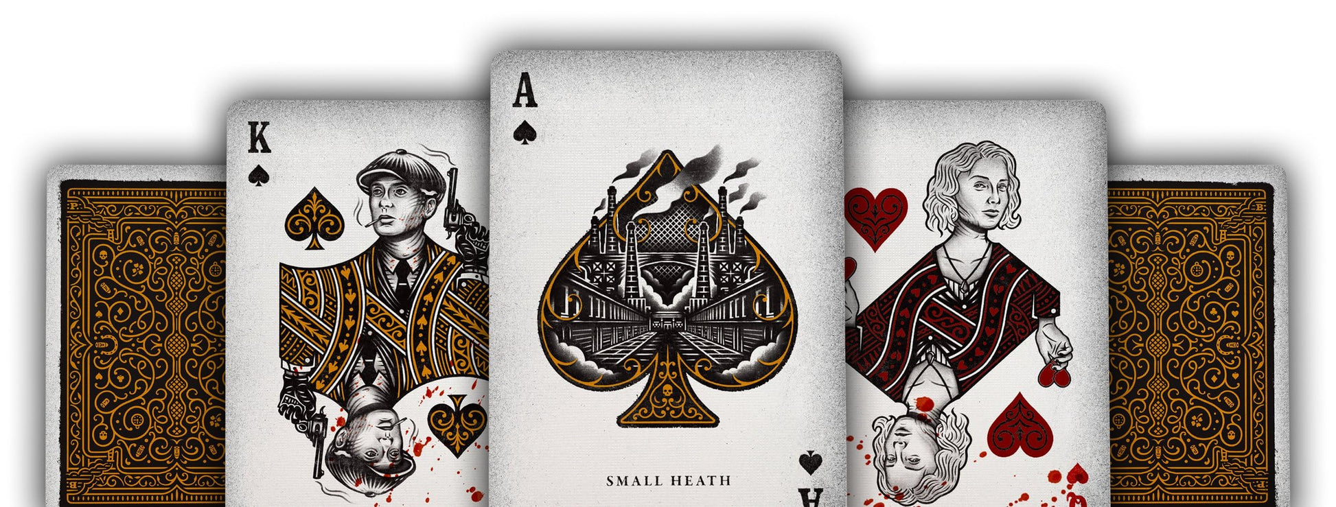 theory11 Peaky Blinders Playing Cards - Premium Officially Licensed Deck Luxury Collectible Cards with Antique Gold Foil & Tactile Embossing for Fans