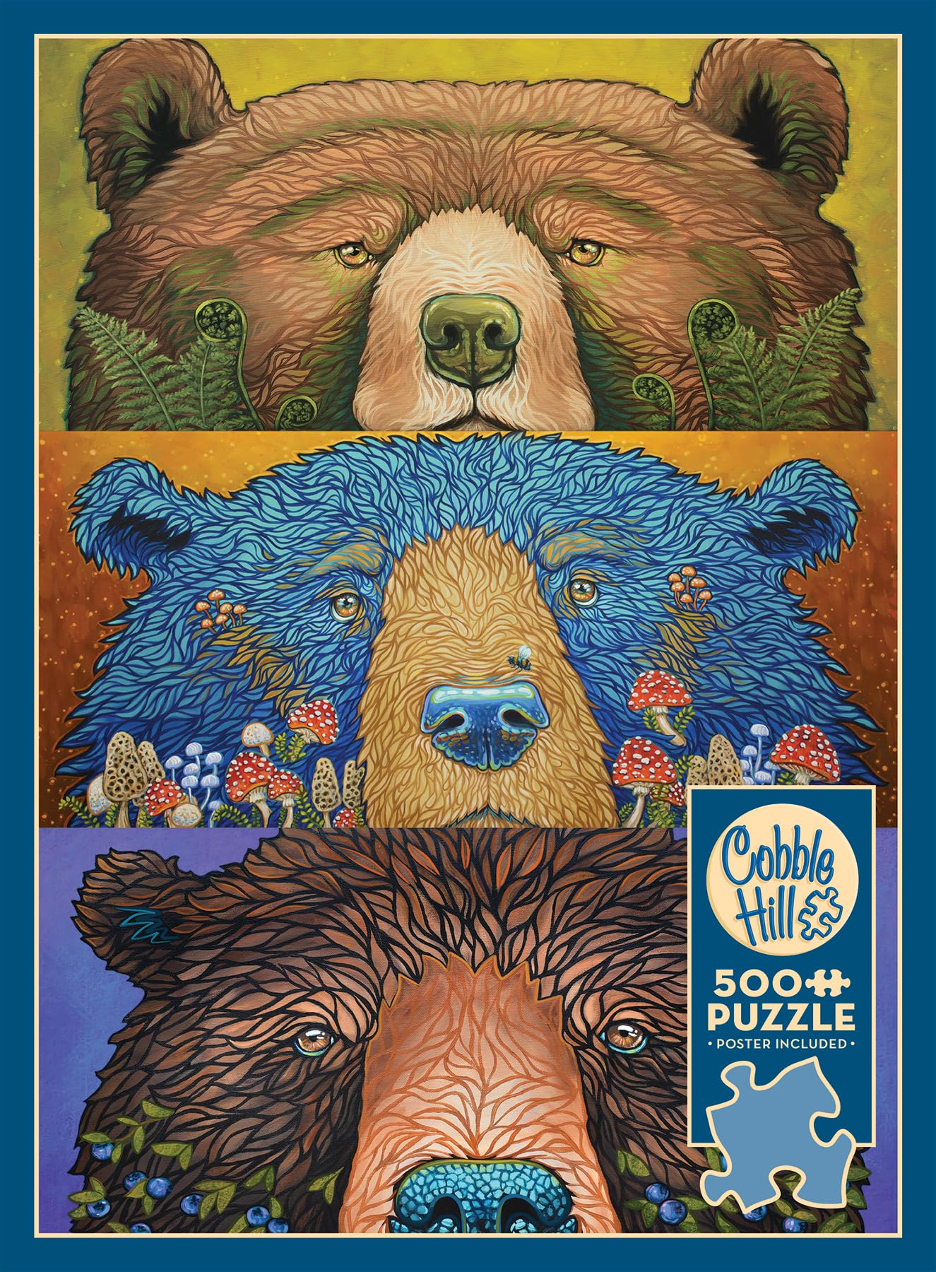 Cobble Hill 500 Piece Puzzle - Bear Eyes: Harvest - Sample Poster Included