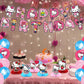 Hello Cat Birthday Party Decorations,Kitty Party Supply Set for Kids with Happy Birthday Banner, Swirls,Centerpieces,24 Balloons for Kitty Cat Party