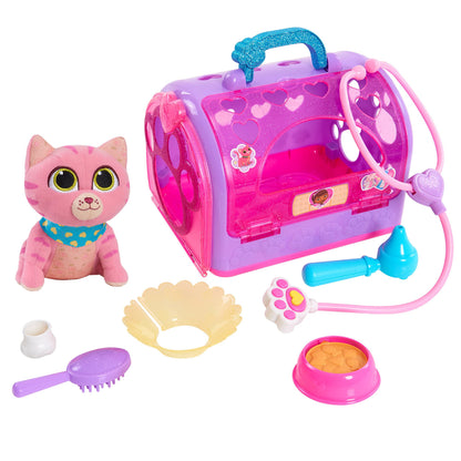 Just Play Disney Junior Doc McStuffins On-the-Go Pet Carrier and Accessories - Whispers, 5.5-inch Plushie, Kids Toys for Ages 3 Up