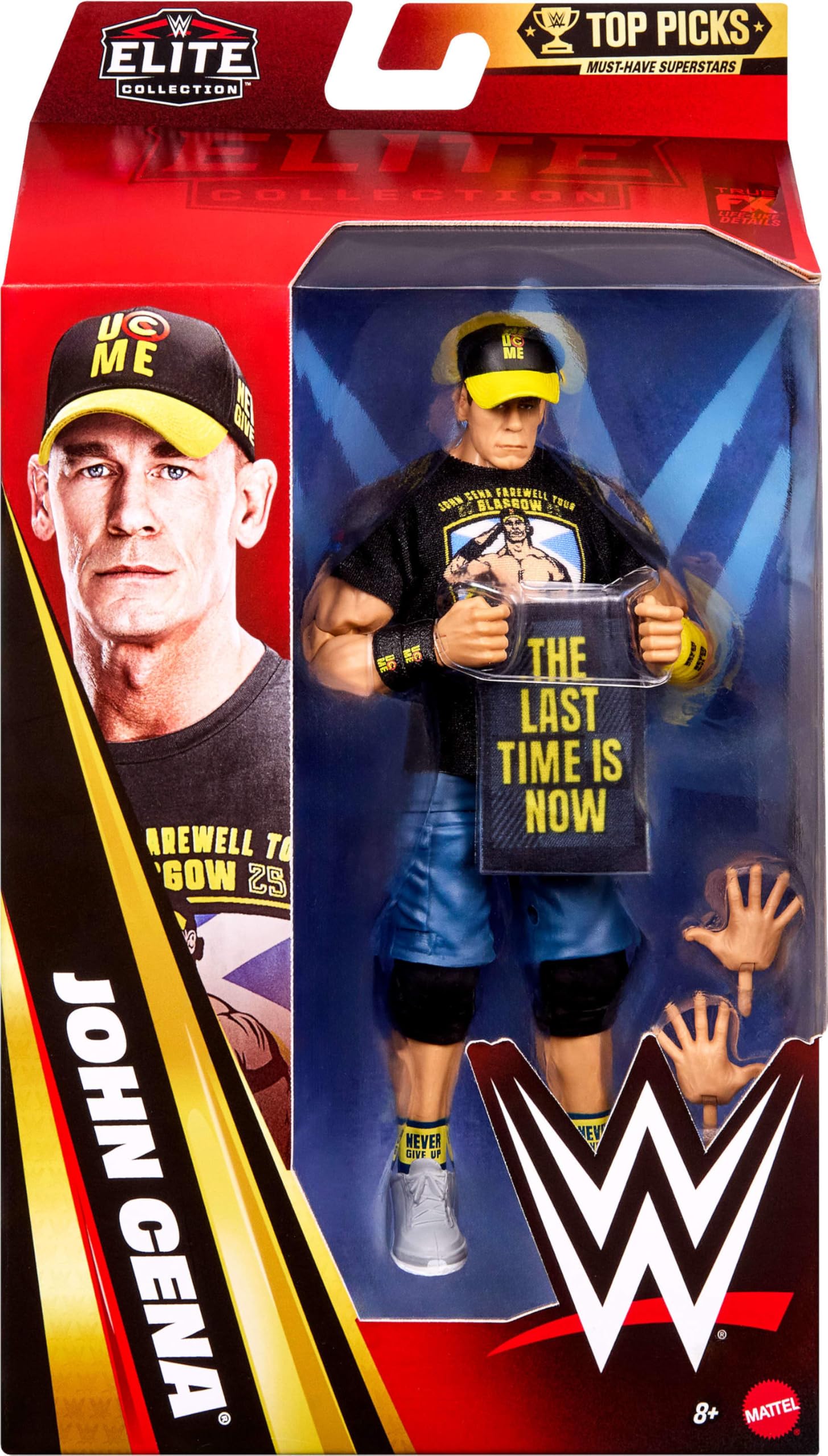 Mattel WWE Elite Collection Top Picks Action Figures & Accessories Set, 6-inch Collectible John Cena with Swappable Hands & Ring Gear