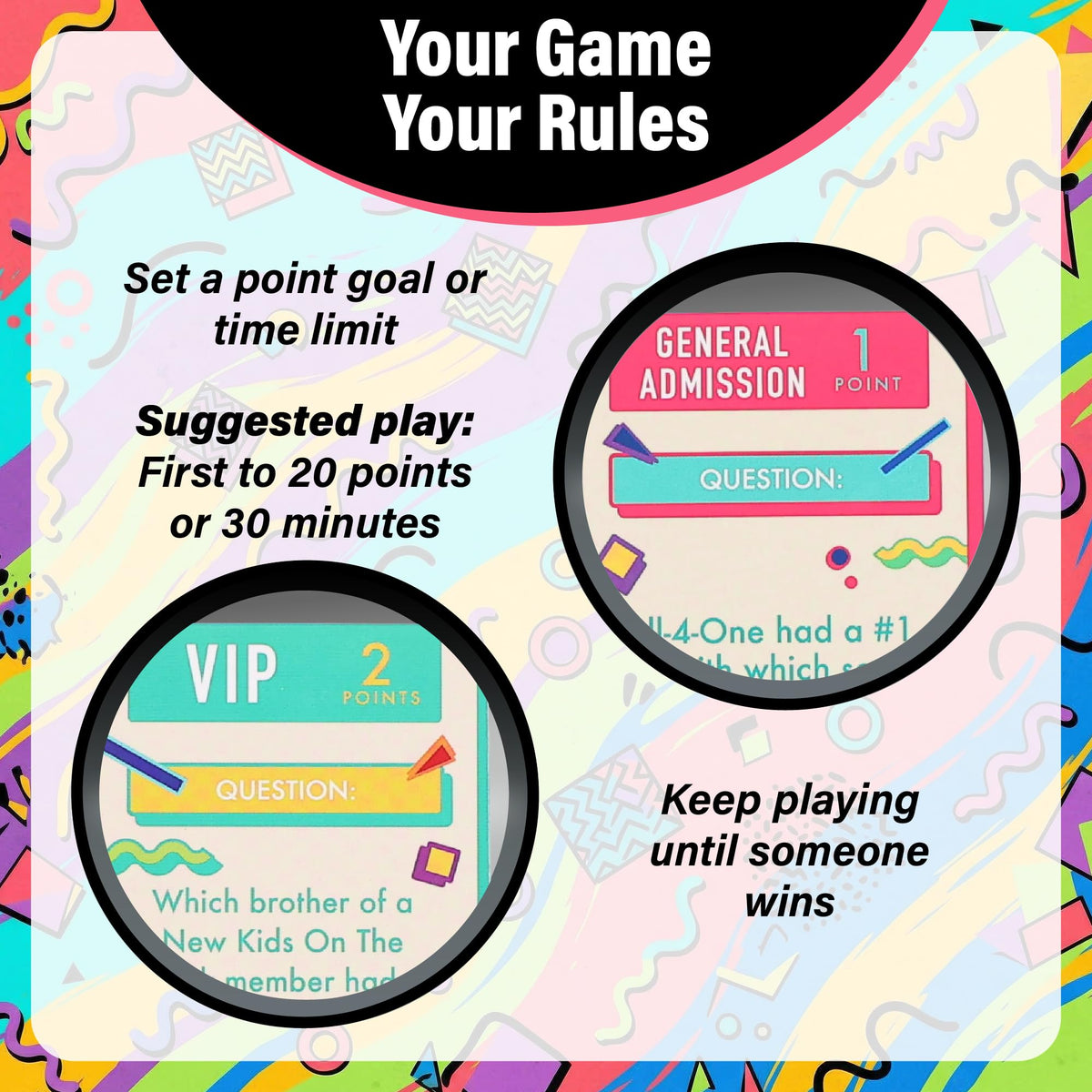 AQUARIUS Music Trivia Card Game - Pop, Rock, Hip-Hop & Alternative Quiz - Party Game for Adults & Teens, Gift for Music Lovers - I Love the 90s