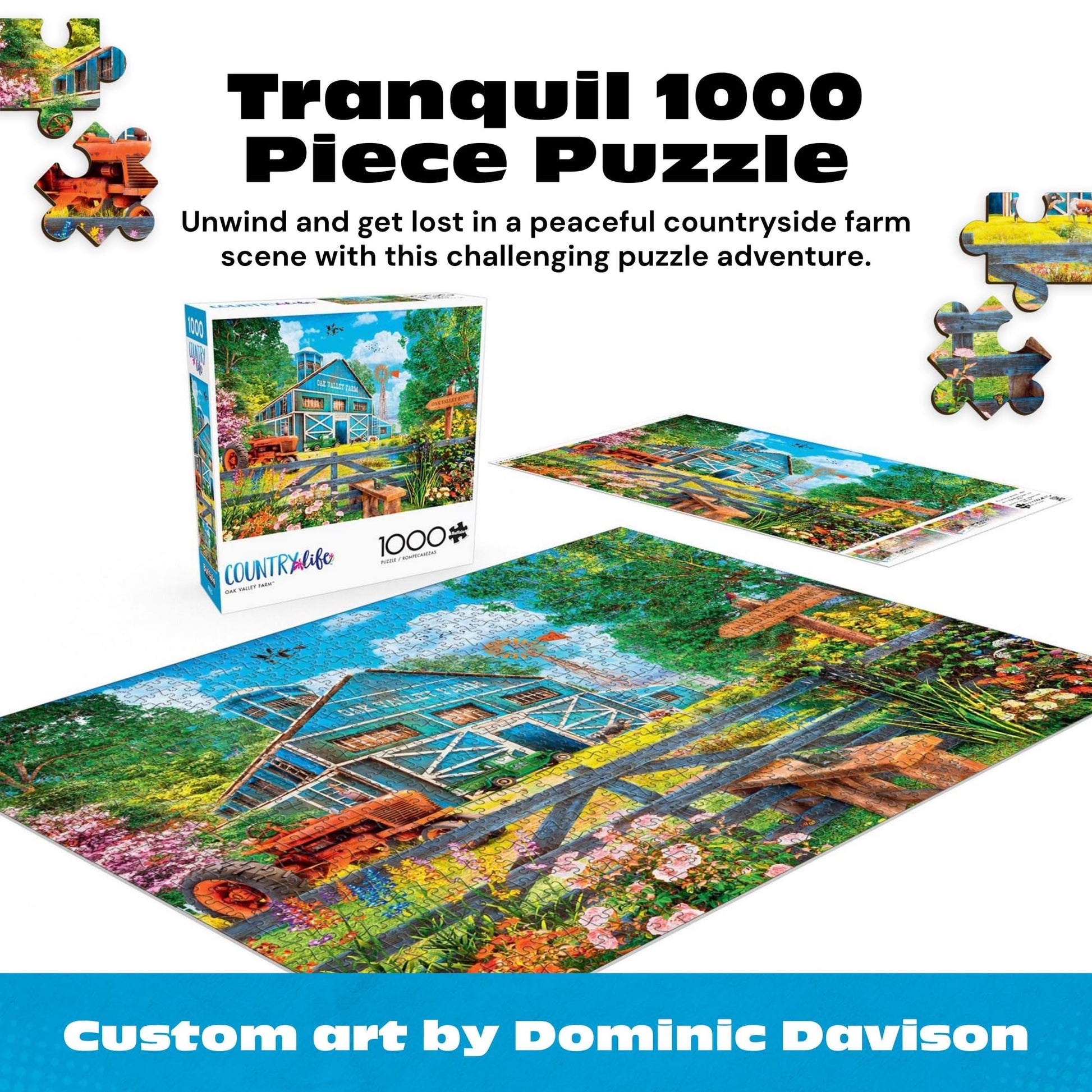 Buffalo Games - Oak Valley Farm - 1000 Piece Jigsaw Puzzle for Adults