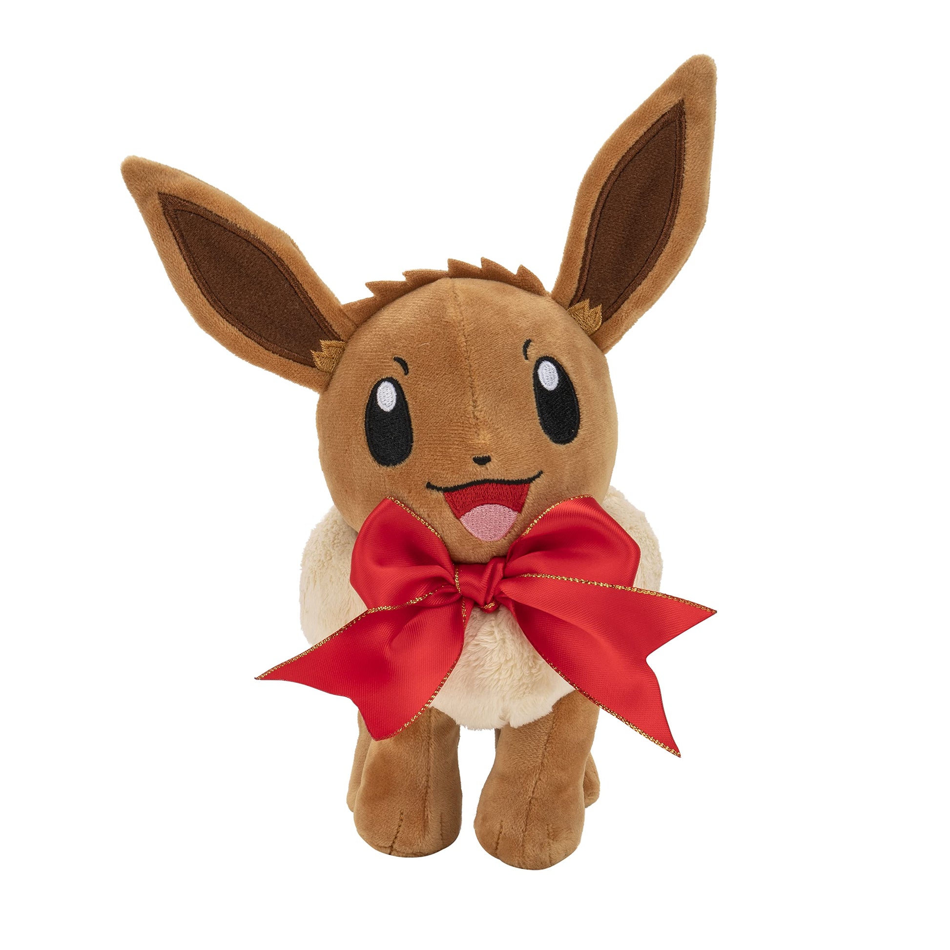 Pokèmon PKW0200 Holiday BOW-8-Inch Eevee Plush with Unique Accessory, Multi