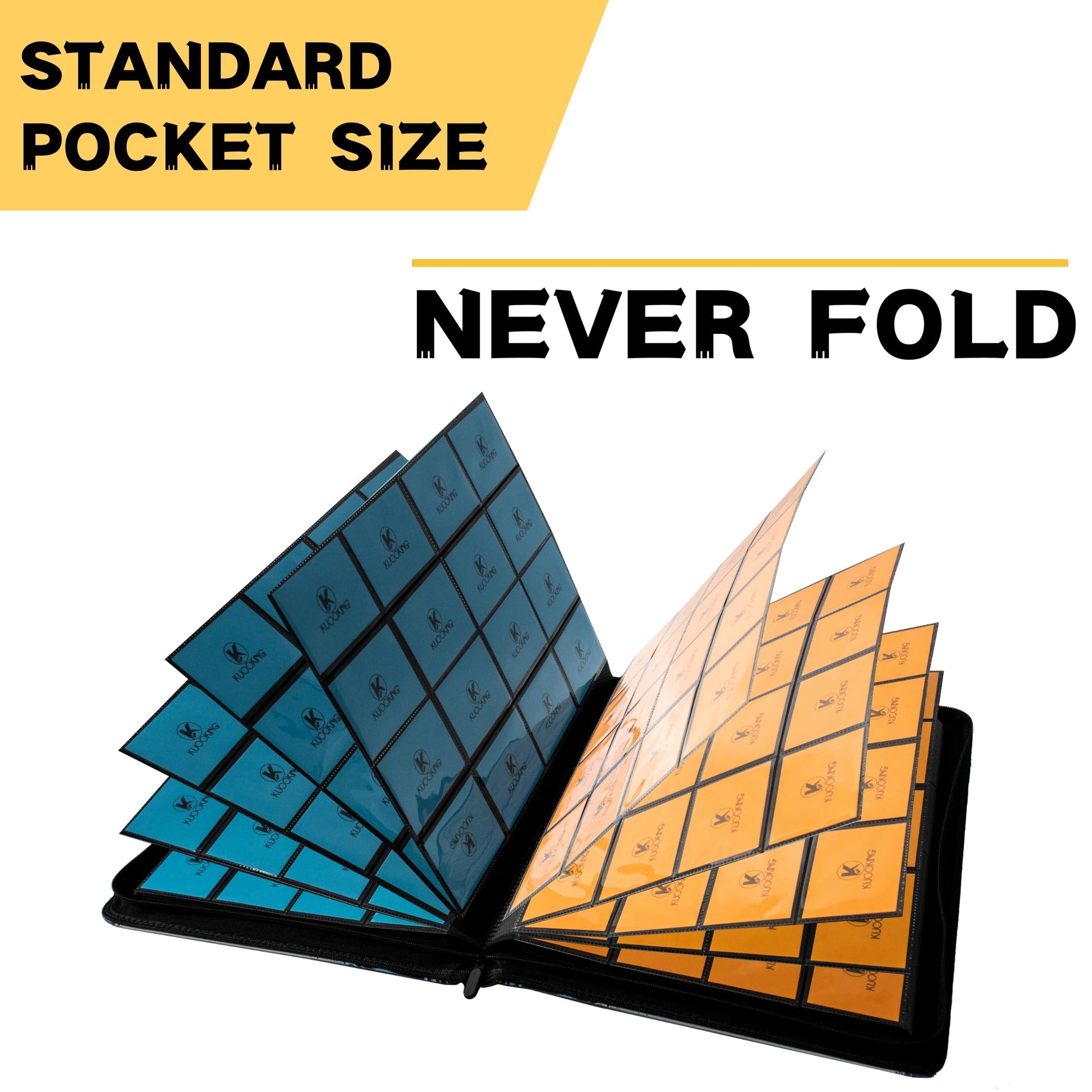 KUOOKING 1000+ Pockets Trading Card Binder, 16-Pocket Card Ablum Compatible with MTG,Sports Cards & Other Standard Size Trading Cards (Black)
