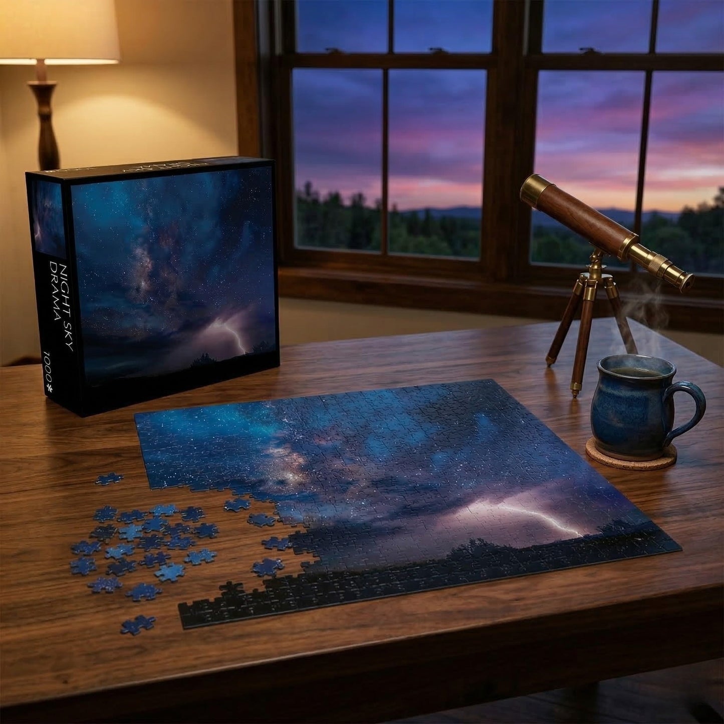 Night Sky Drama - 1000 Piece Jigsaw Puzzle by Pigment & Hue, Inc.