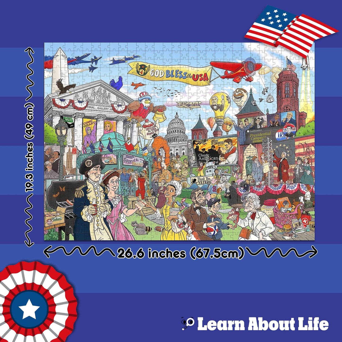 USA 250th Anniversary Puzzle - 1000 Piece Patriotic Jigsaw Gift, Livuzzle