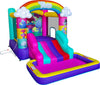 Funormous Trolls Inflatable Waterslide Bouncy Castle with Slide, Outdoor Indoor Bounce House with Ball Pit for Kids Ages 3-8, Plus Heavy Duty Air