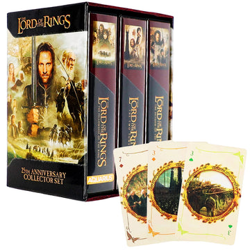 AQUARIUS Lord of the Rings Playing Cards 25th Anniversary Edition Set - 3 Premium Themed Novelty Decks with Unique Movie Designs - Collectible