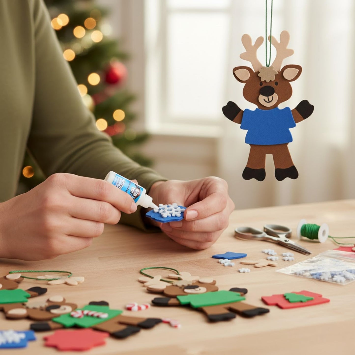 T-Shirt Reindeer Ornament Craft Kit - 12 - Crafts for Kids and Fun Home Activities