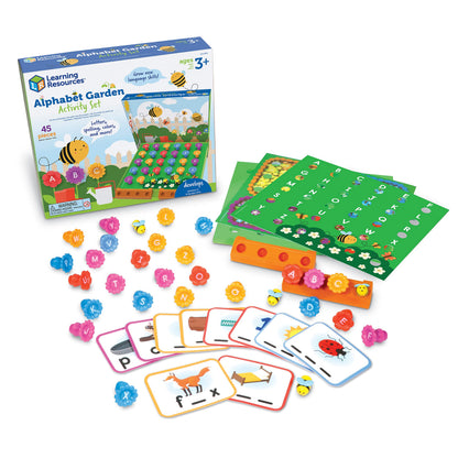 Learning Resources Alphabet Garden Activity Set - 45 Pieces, Age 3+ Educational Indoor Games, Preschool Alphabet, Toddler Brain Toys, Toddler