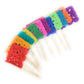 Set of 24 Pcs Multi-Colored Mini Mexican Papel Picado Tissue Flags