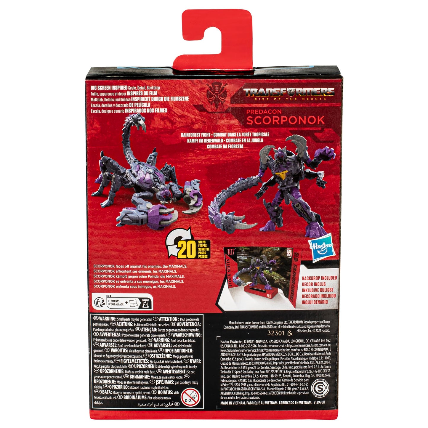 Transformers Toys Studio Series Deluxe Rise of the Beasts 107 Predacon Scorponok, 4.5-inch Converting Action Figure, 8+
