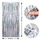 VIEBOUTI 3 Pack Silver Tinsel Fringe Backdrop Curtain, Silver Foil Streamer for Party Decor, Birthday, Wedding, Graduation, Christmas, Holiday Party