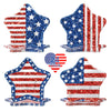24 Pcs 4th of July Paper Plates - American Flag Patriotic Plate, Disposable Red White and Blue Star Shaped Dinner Dessert Plates Tableware for July