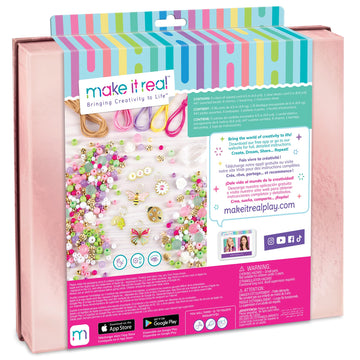 Make It Real: Crystal Dreams Nature Song - Create 9 Unique Charm Bracelets, 461 Pieces, Green Pink & Purple, All-in-One, DIY Charm & Bead Jewelry Kit