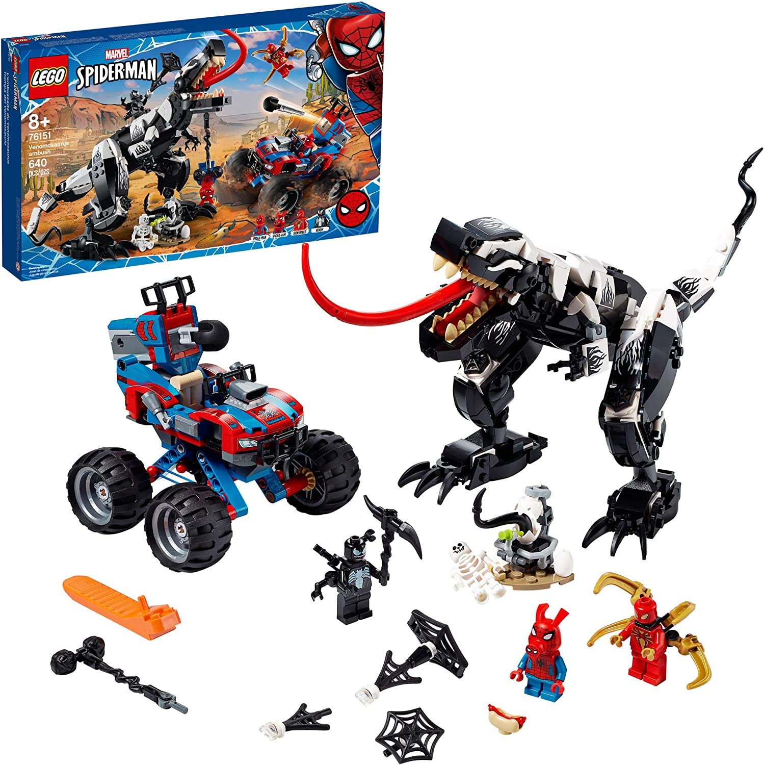 LEGO Marvel Spider-Man Venomosaurus Ambush 76151 Building Toy with Superhero Minifigures; Popular Holiday and Birthday Present for Kids who Love
