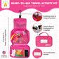 Travel Essentials for Kids - All-in-One Hanging Bag with Kid Toys, Road Trip Activities for Kids, Sensory Toys & Travel Games for Airplane Trips, Car