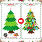 DIY Felt Christmas Tree with 32 Pcs Detachable Ornaments 1 LED String Light