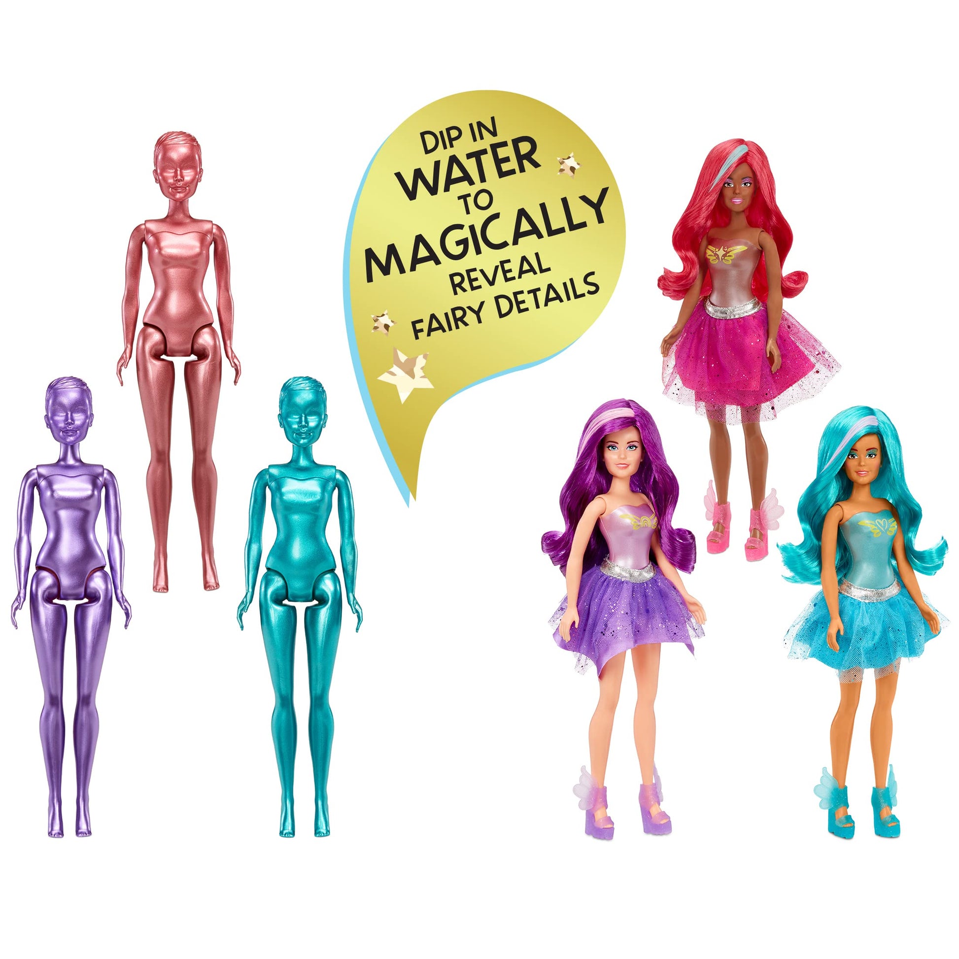 MGA Entertainment Dream Ella Color Change Surprise Fairies, Yasmin Pink Fashion Doll with 7+ Surprises Including Outfit, Castle Play Pretend Gift for