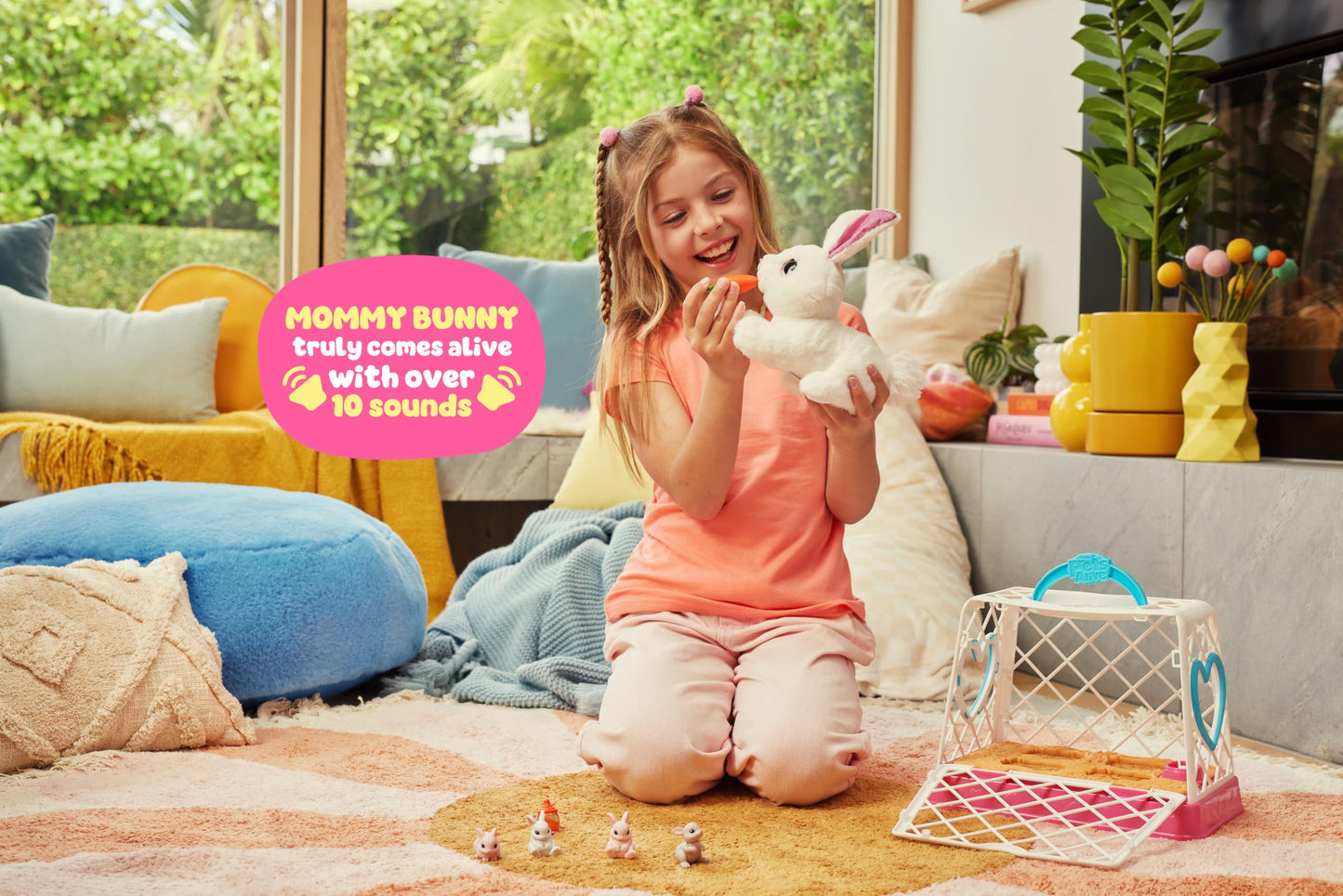 Pets Alive Mama Bunny & Baby Surprise, Series 1, Electronic Pet for Girls, Mail Box