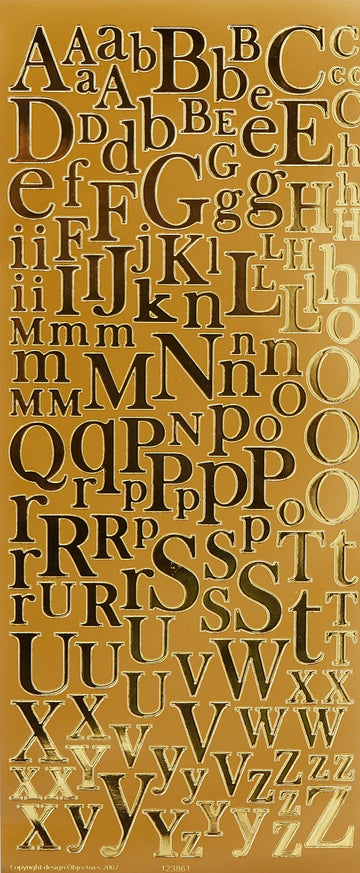 Anitas Outline Stickers, Mixed Serif Alphabets, Gold, for Scrapbooking, Card Making, Kids Play, Homework, Art, Craft, Embelish, Decorative, Paper