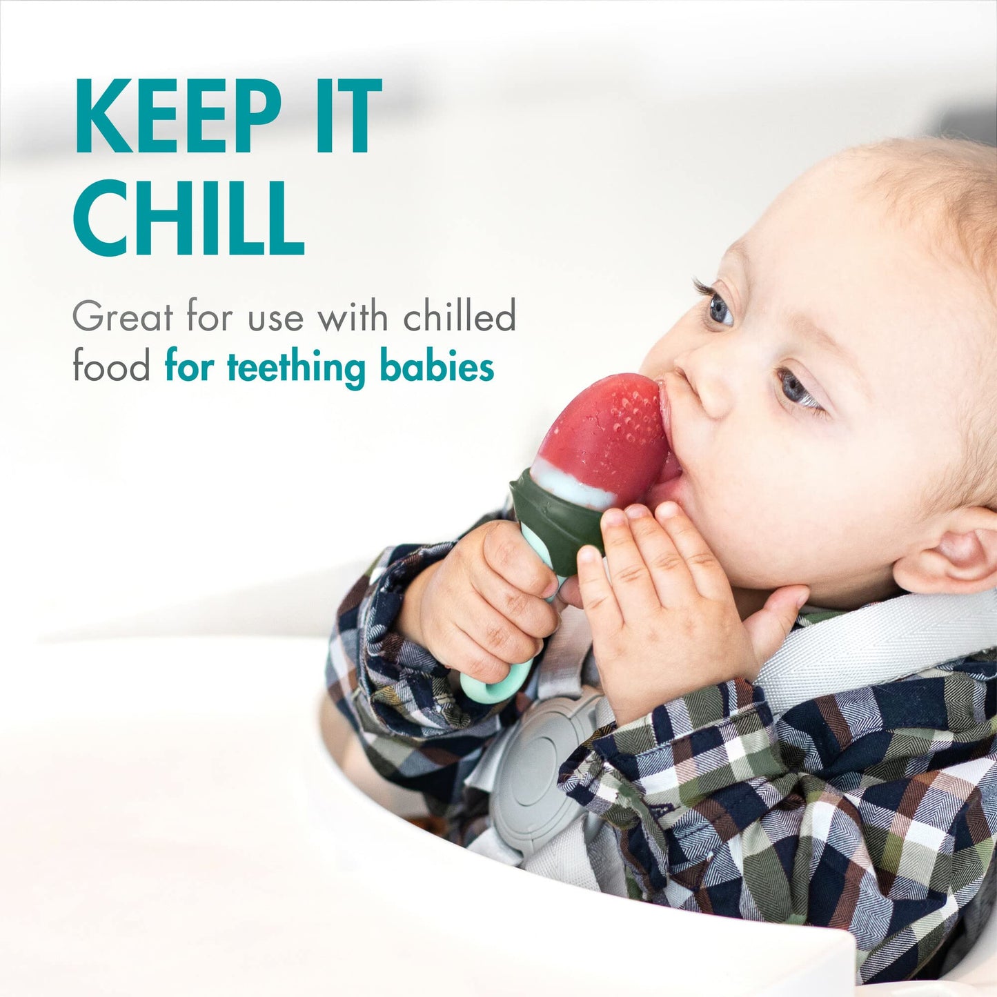 Boon Pulp Silicone Baby Fruit Feeder - Soft Silicone Baby Feeding - Fruit and Vegetable Baby Led Weaning Supplies - Baby Feeding Essentials