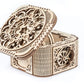 UGEARS Treasure Box w/Key (Secret Hidden Puzzle) 3D Wooden Puzzles for Adults - Wooden Model Kits for Adults Mechanical Models Difficult Puzzle Box