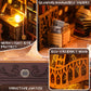 FASTSPOK DIY Book Nook Kit: 3D Wooden Puzzle Shelf Insert with LED Light - Miniature Dollhouse Bookend Decor for Adults and Teens - Creative Gift