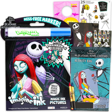 Nightmare Before Christmas Imagine Ink Coloring Book Set - Bundle with Mess Free Coloring Book, Activity Pages, Mini Play Pack, More | Nightmare