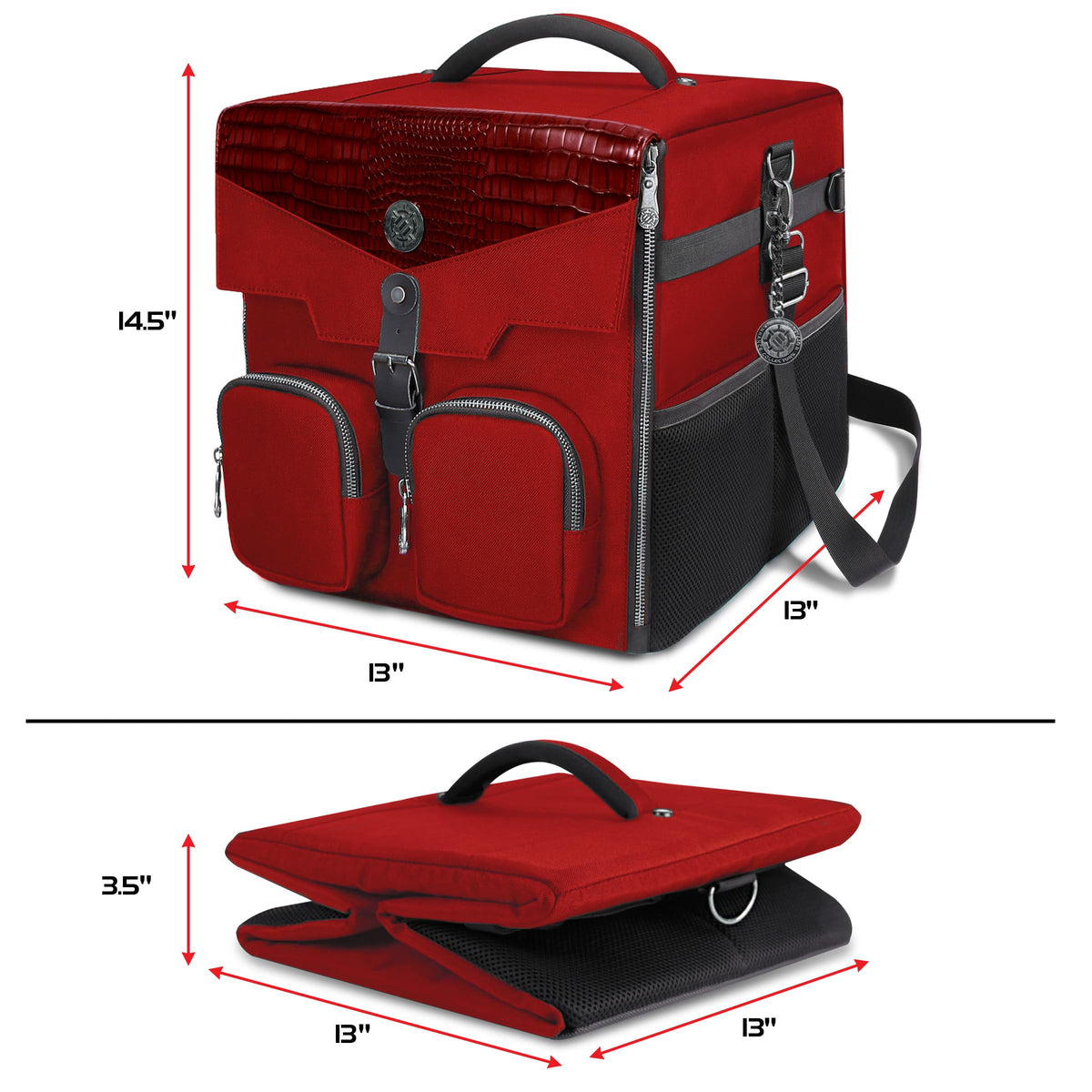 ENHANCE Board Game Shoulder Bag - Collector's Edition Board Game Storage with Shoulder Strap and Accessories Pockets for Dice, Cards, More